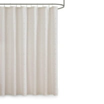 Gracie Mills Mikel Cotton Yarn Dyed Jacquard Pom Pom Shower Curtain - GRACE-11867
