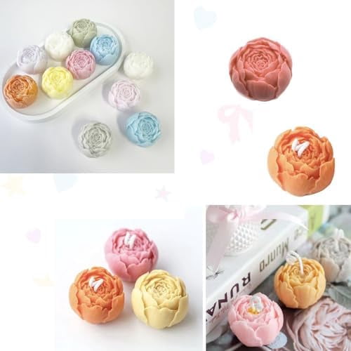 6 Pcs Flower Candle Making Mold Silicone 3D Rose Butterfly Molds Kit De Rosas Silicona para Velas for Candle Bouquet DIY, Wax, Soap, Epoxy Resin, Clay Craft Home Decor Valentine's Day Gift
