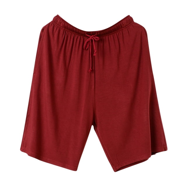 Pantalones de pijama de color liso para hombre con cinco piezas de largo, ropa de casa fina para hombre, pantalones cortos de pijama, pijamas para hombre