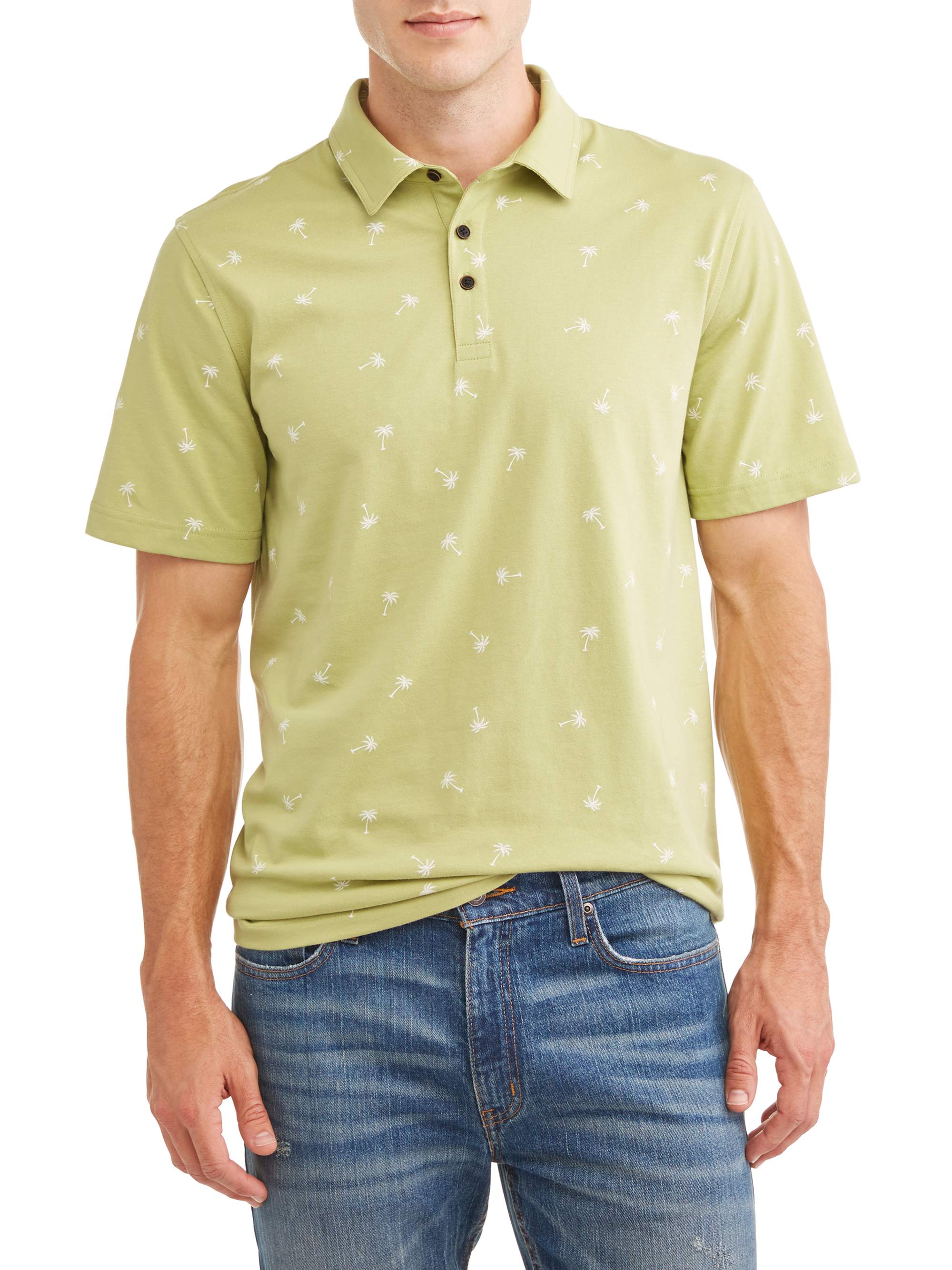 Men's All Over Print Jersey Polo Shirt
