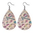 thumbnail image 1 of Pendientes de cuero con forma de lágrima para Navidad, joyería para mujeres y niñas, B27, 1 of 5