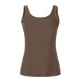 thumbnail image 4 of MESSUEN Sports Tank Tops for Women Workout Tank Tops Women Built in Bra Square Neckline Muscle Sports with Chest Pads Suspenders Womens Summer Tops Casual Ladies Summer Tops Beige L, 4 of 7