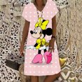 thumbnail image 4 of Elegante vestido de fiesta de playa para mujer 2024 Disney Minnie Mickey Mouse vestido de verano bohemio moda casual cuello en V vestidos midi, 4 of 5