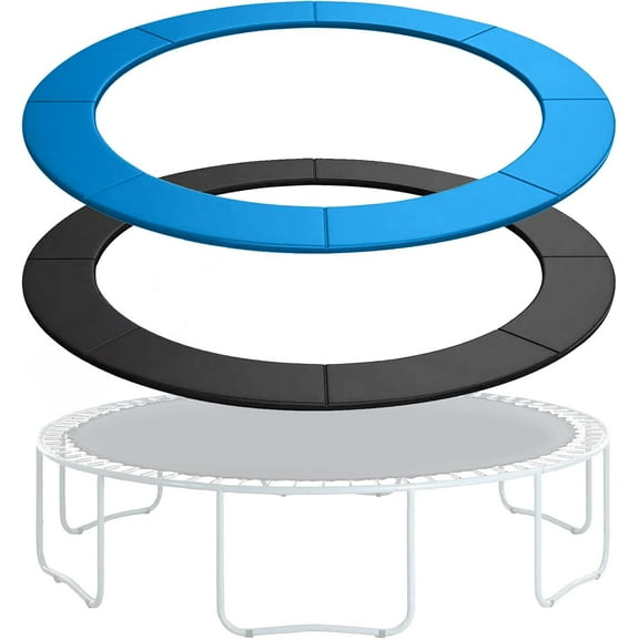 JoyBerri Trampoline Spring Cover for 14FT Trampoline – ASTM Certified Safe, Waterproof Double-Sided Replacement Pad (Blue & Black)