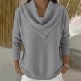 thumbnail image 3 of Yigetop Chandail à Col Roulé pour Femmes, Chandail à Col Roulé Surdimensionné pour Femmes, Mode Automne Hiver, Chandail à Col Roulé à Manches Longues Tendance, Chandails d'Hiver pour Femmes Gris 2TG, 3 of 5