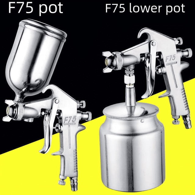 Pistola pulverizadora de pintura F-75, regadera neumática superior e inferior, pistola pulverizadora de alta atomización para pintura de muebles y automóviles, de aluminio