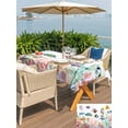 thumbnail image 5 of Outdoor Tablecloth with Umbrella Hole for Patio/Picnic/Party/Camping, Seahorse Coastal Waterproof Table Cloth Rectangle Table Cover Washable, Nautical Ocean Summer Beach Coral Shell Sea (60"x 84"), 5 of 8