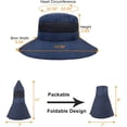 thumbnail image 3 of VONTER Unisex Wide Brim Sun Hat,Outdoor UPF 50+ Waterproof Boonie Hat Summer UV Protection Sun Caps Camping Hiking Fishing Hunting Boating Safari Cap for Men and Women - Navy blue, 3 of 8