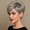 Wavy Gray, variant on 613 Pixie Cut Wigs Human Hair Glueless Full Machine Made Wig 150% Density Honey Blonde Straight Wavy Short Wigs with Bangs None Lace Front Wig Rose Net Cap for Party Cosplay Daily Use