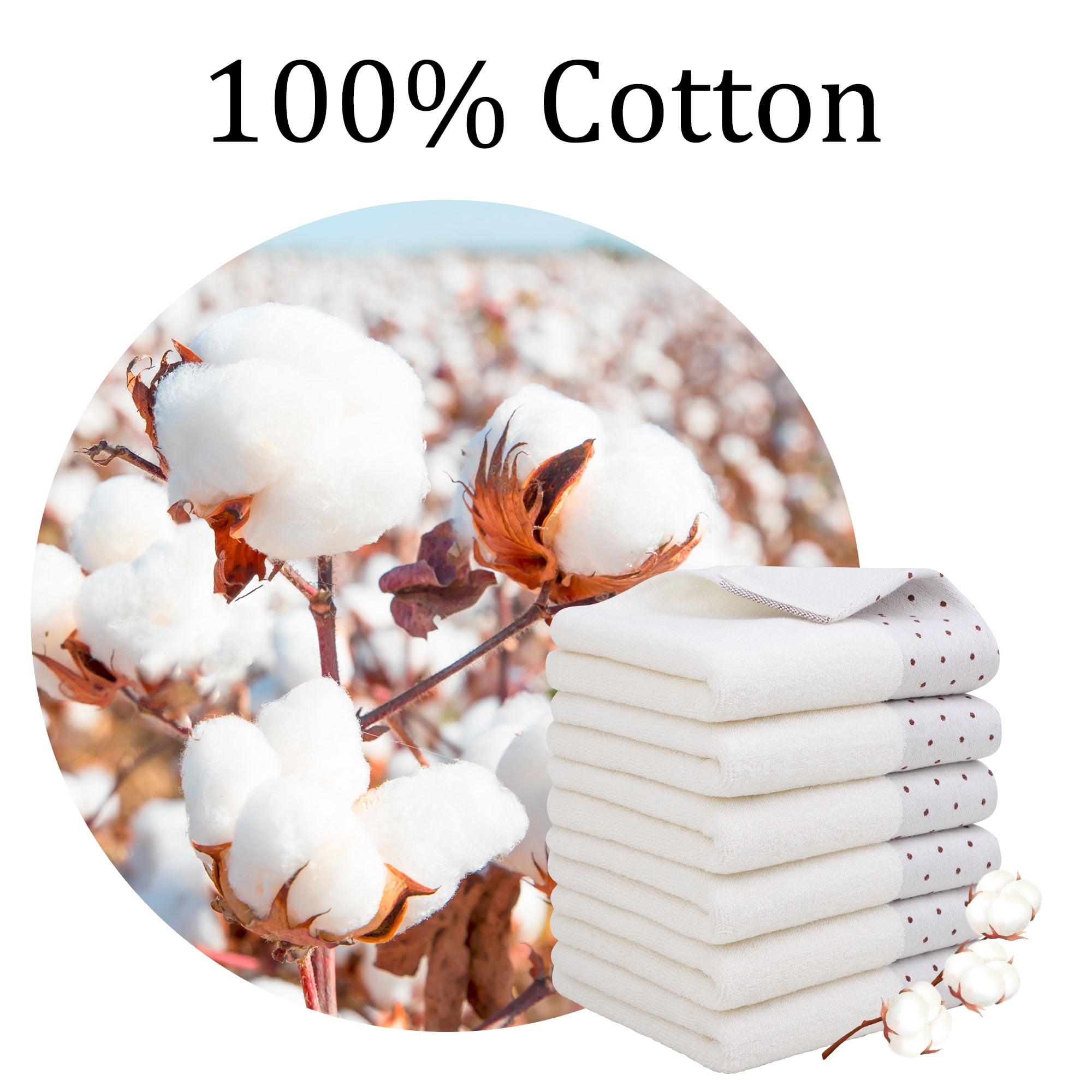 Unique Bargains Cotton 600 GSM Absorbent Hand Towel Set 14" x 30" Beige 6 Pcs