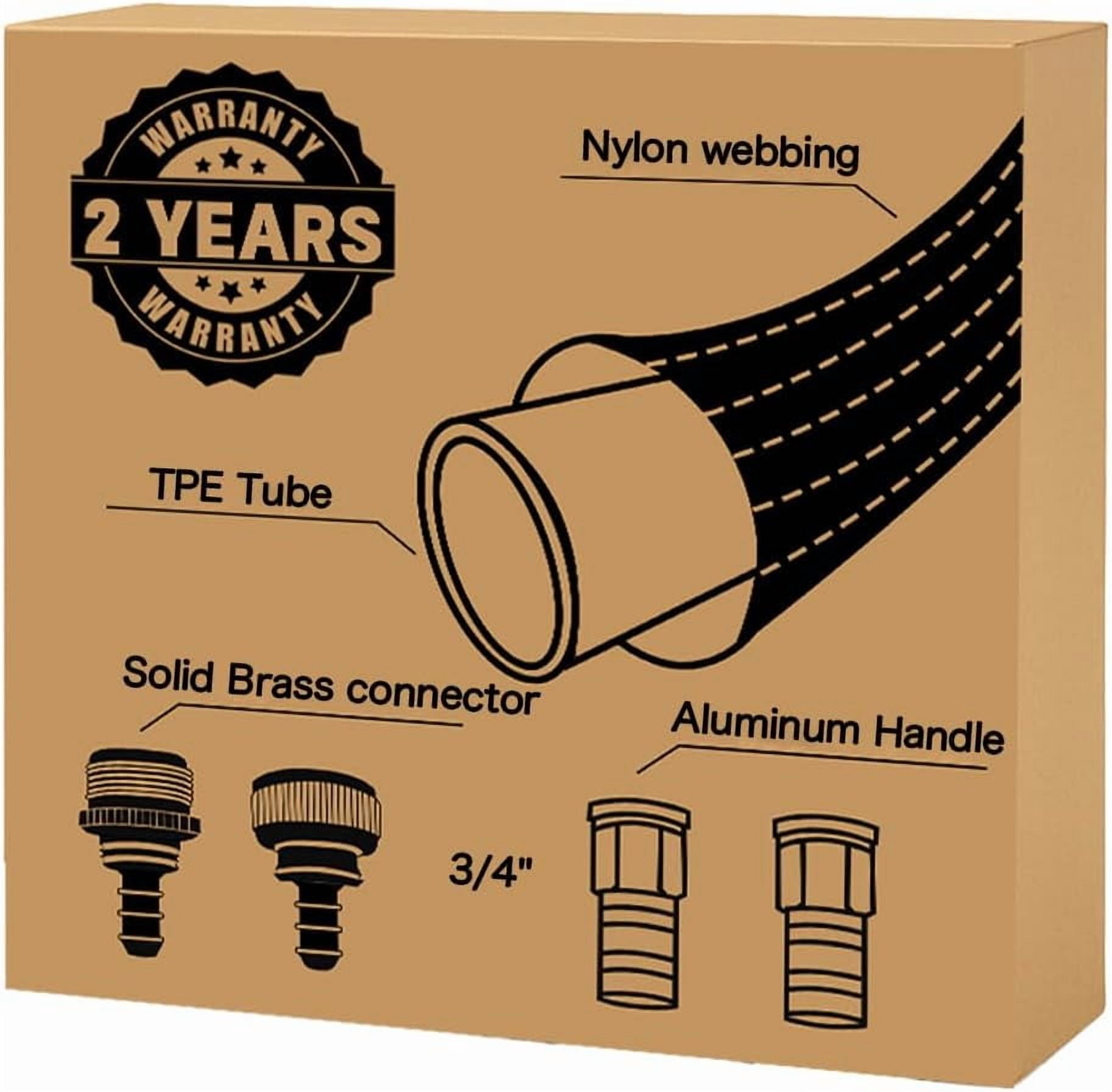 10FT Lightweight Flexible Garden Hose, Non-Slip Handles, Non-Kink TPE Hose with Brass Fitting for RV, Marine, Lawn & Garden