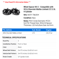 thumbnail image 2 of Wheel Spacer Kit 2 - Compatible with 2016 Chevy Malibu Limited LTZ 2.5L 4-Cylinder, 2 of 2