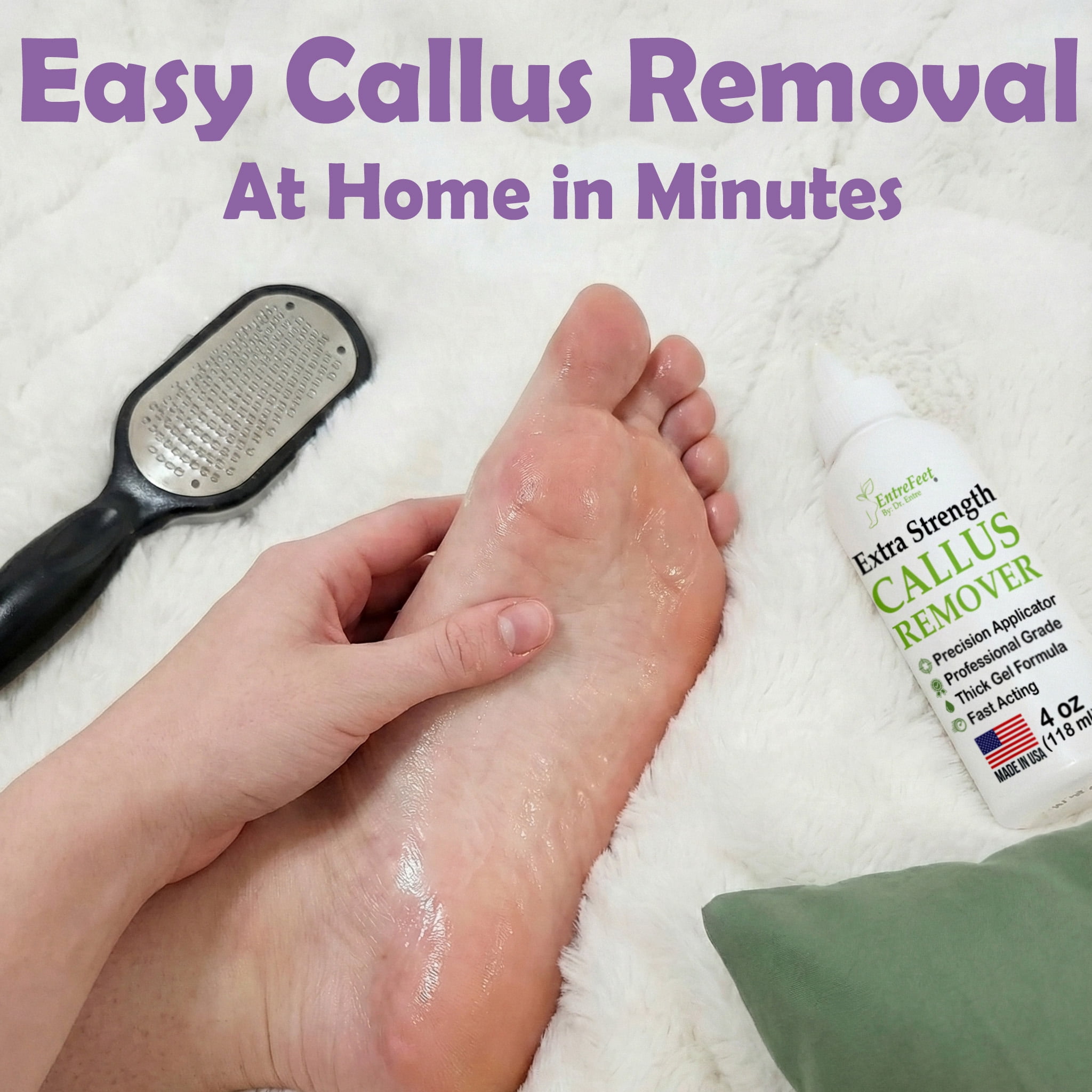 Dr. Entre's Callus Remover Gel & Foot File: Extra Strength Callus Remover for Feet, Foot Callus Remover, Pedicure Tools Supplies, Spa Kit, Dead Skin Scrubber, Corn & Callus Trimmers, 4 oz EntreFeet