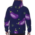 thumbnail image 7 of Rateoe Eggplant Pattern Mens Hoodie, Pullover Hooded Sweatshirt, Kangaroo Pocket Hoodie Ideal for Daily Wear, Travel and Home-Medium, 7 of 7