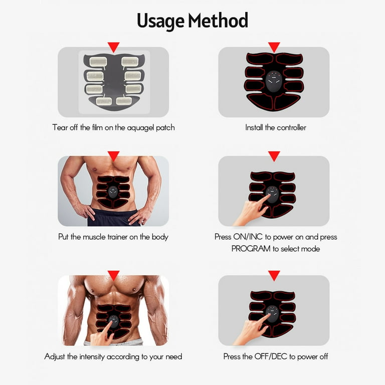 Uteam Smart Abs Stimulator Abdominal Muscle Toner Abs Muscle Trainer 6  Modes 9 Levels Intensity Bod