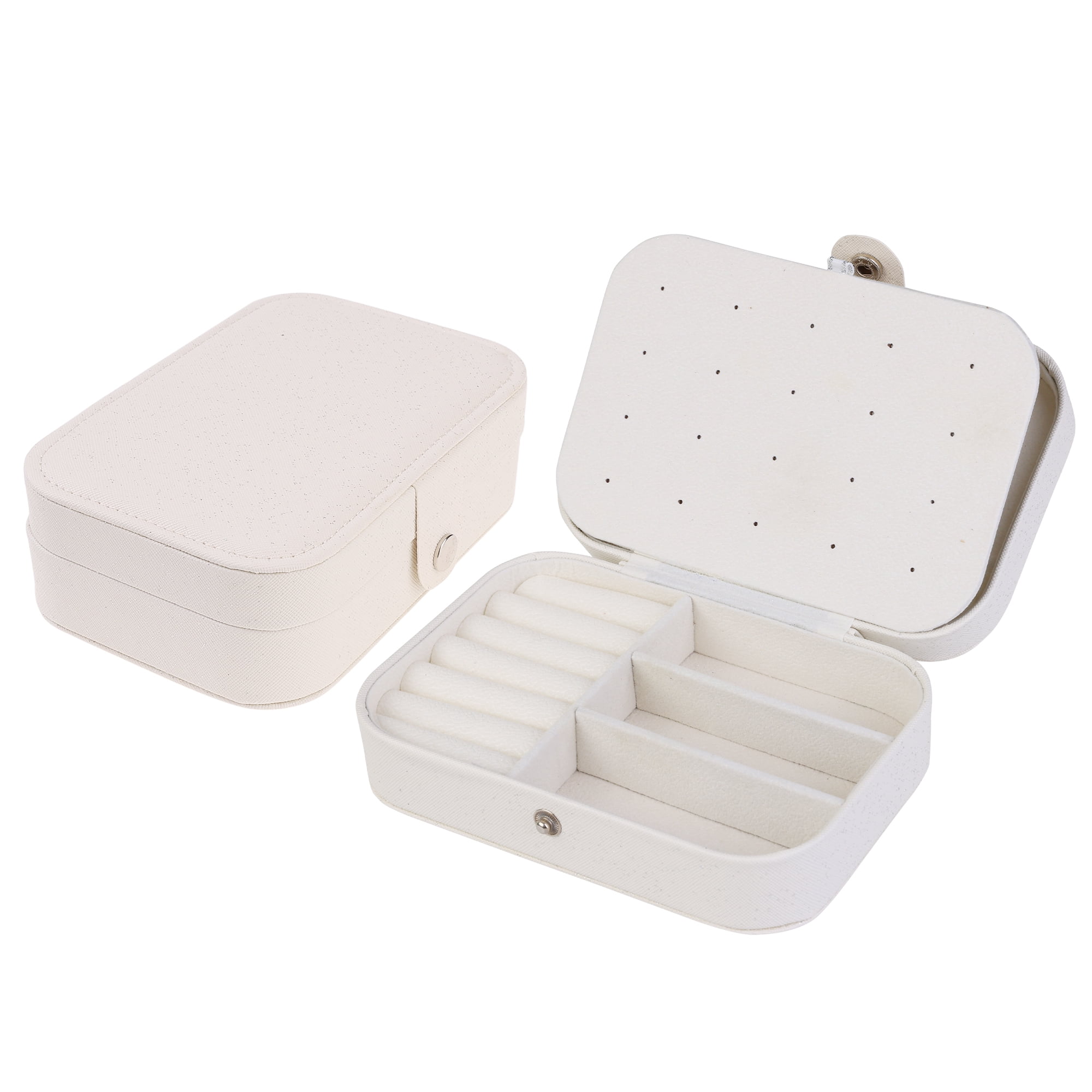 Unique Bargains Jewelry Box Small PU Leather Jewelry Organizer Case Storage Display Holder Gold Pink