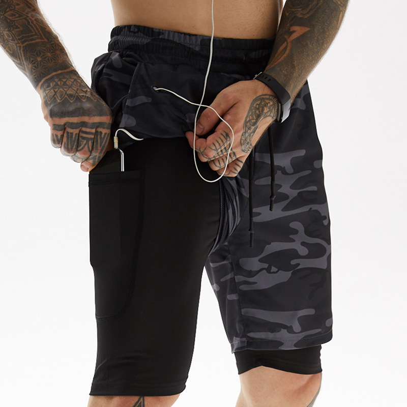 black camo athletic shorts