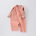 thumbnail image 3 of 0-3Y Baby Sleeveless Romper Solid Color Infant Jumpsuit Toddler Overalls Spring Boys and Girls Clothing Optional Striped T-shirt, 3 of 6