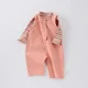 thumbnail image 3 of Pelele sin mangas para bebé de 0 a 3 años, mono infantil de Color sólido, monos para niño pequeño, ropa de primavera para niños y niñas, camiseta a rayas opcional, 3 of 6