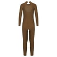 thumbnail image 3 of Hansber Kids Girls Shiny Rhinestone Full Body Unitard Gymnastics Leotard Long Sleeve Figure Skating Jumpsuit Brown 10, 3 of 6