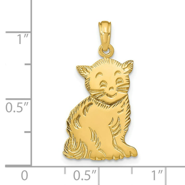 Cat 14K Gold Charm, Cat Charms