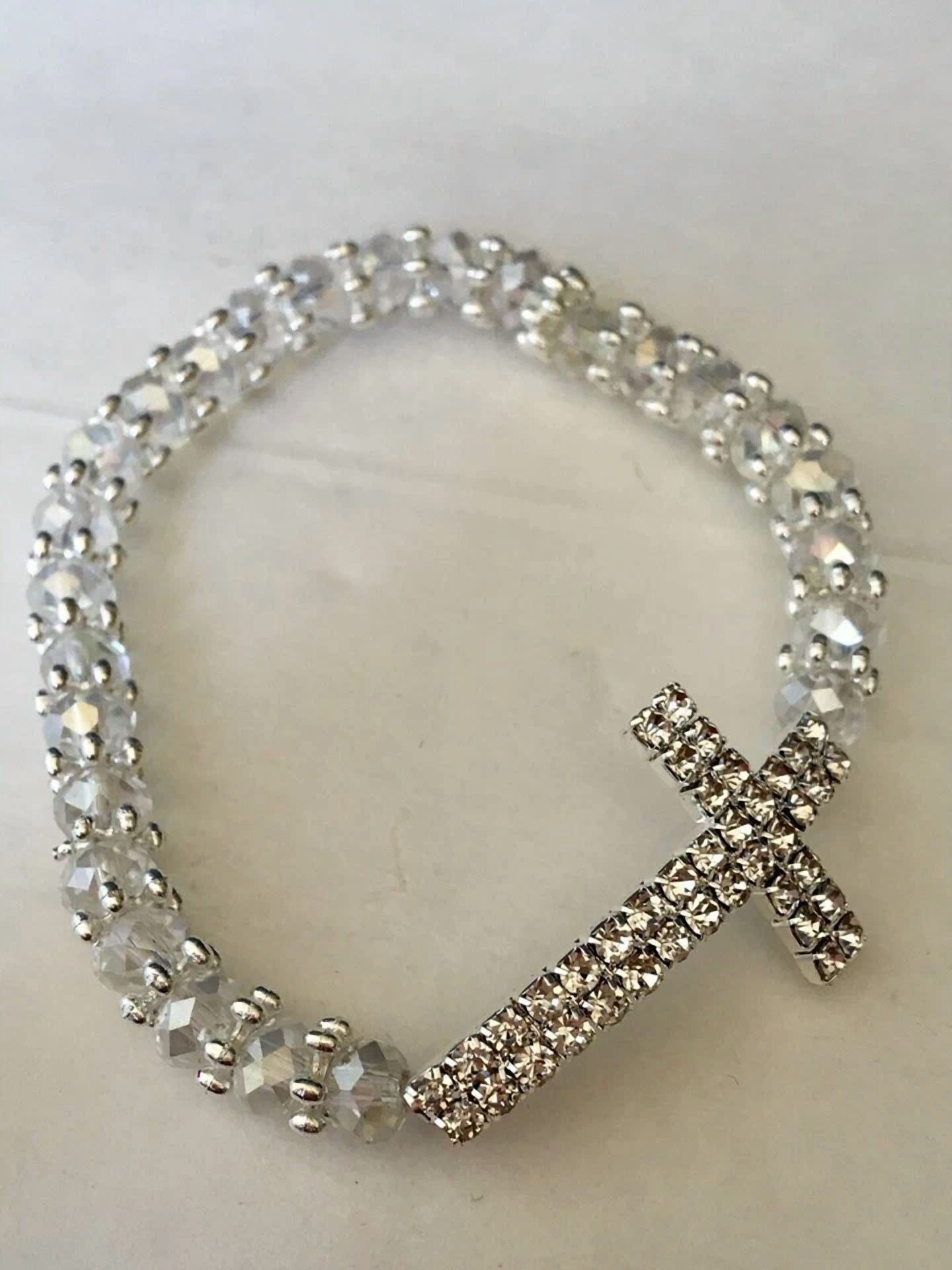 CIRCLE- 12Pc Baptism Party Favors Bracelets Crystal Party Communion Recuerdos Bautizo