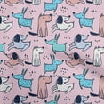 thumbnail image 1 of oneOone Silk Tabby Rose Pink Fabric Dog Cartoon Craft Projects Decor Fabric Printed By The Yard 42 Inch Wide-MC, 1 of 5