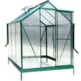 thumbnail image 6 of Heavy Duty Polycarbonate Walk-In Greenhouse with Aluminum Frame & Adjustable Ventilation – Sliding Door Access, UV-Protective Panels & Rainwater Collection System for Year-Round Gardening (Green), 6 of 9