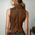 thumbnail image 7 of Women Suede Casual Vest Jacket, Sleeveless Faux Suede Lapel Coat with Pockets Fashion Outerwear Brown XL(XL), 7 of 7