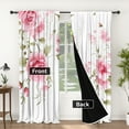 thumbnail image 2 of Lfeey Pink Floral Home Decor Blackout Curtains for Bedroom Living Room, Room Darkening Blackout Curtains, 72 Inch Length, 2 Pieces, 2 of 6