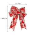 thumbnail image 2 of Christmas Tree Topper Bows，Imitation Linen Handmade Color-blocking Iron Wire Fringe Ribbon Bow，Christmas Wreath Decoration Bow, 2 of 10