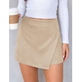 thumbnail image 3 of PRETTYGARDEN Fall Mini Skirts for Women Trendy High Waisted Asymmetrical Knit Suede Skirt Shorts Cute Y2k Outfits, 3 of 9