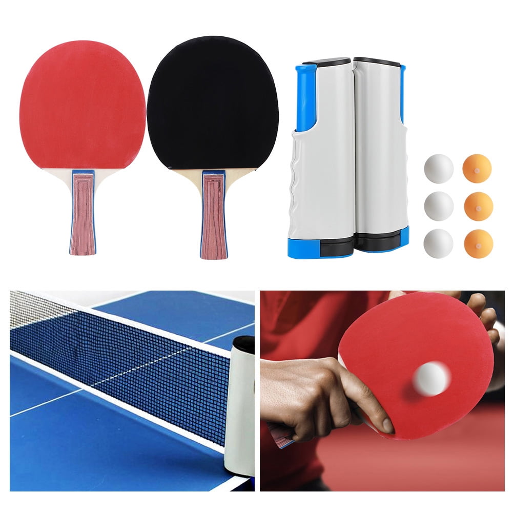 YOUTHINK Portable Table Tennis Set,Table Tennis Trainer,Portable Table Tennis Net Racket Retractable Net Set Trainer Sports Training Set