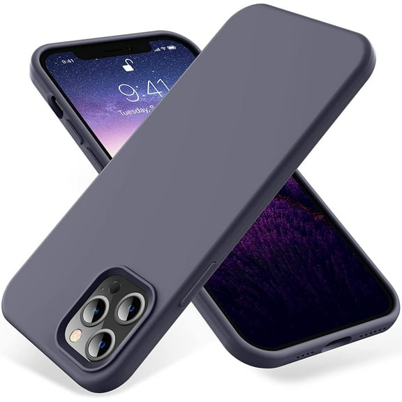 Compatible with iPhone 12 Pro Max Case 6.7 inch(2020),[Silky and Soft Touch Series] Premium Soft Liquid Silicone Rubber Full-Body Protective Bumper Case (Lavender)