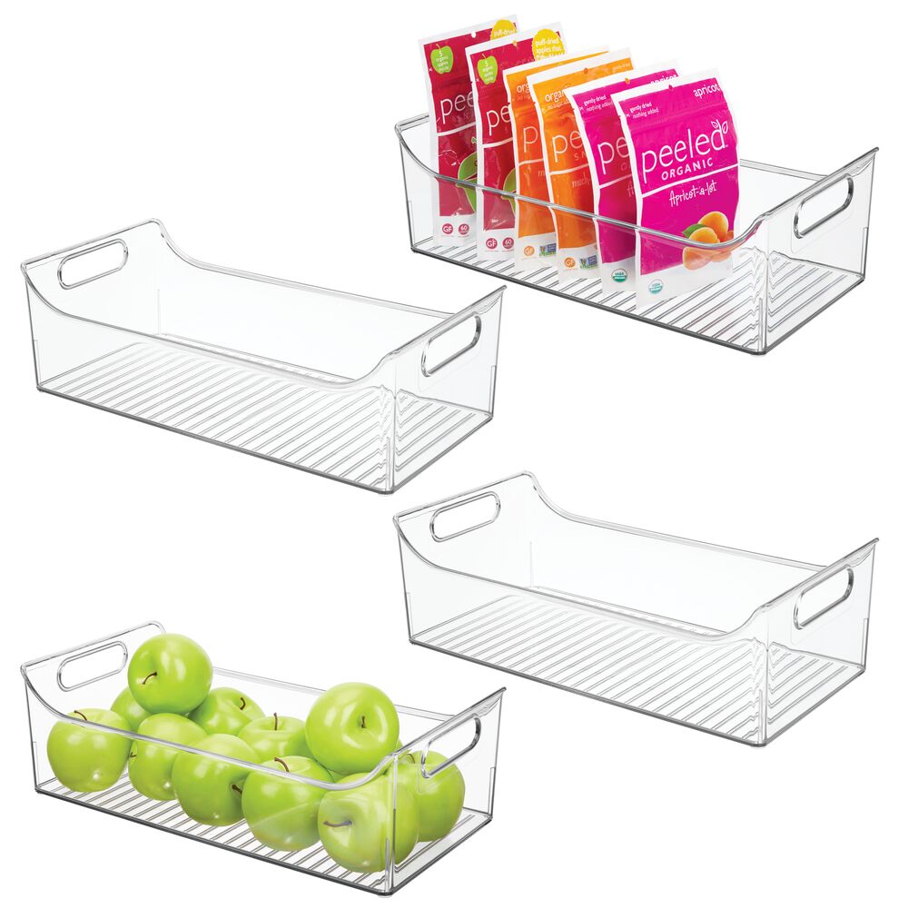 mDesign Wide Plastic Kitchen Pantry Food Storage Bin, 4 Pack