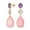 Pink, variant on Bling Jewelry Womens Unique  Dangle Earrings Teardrop Oval & Gemstone in 14K Gold Plated