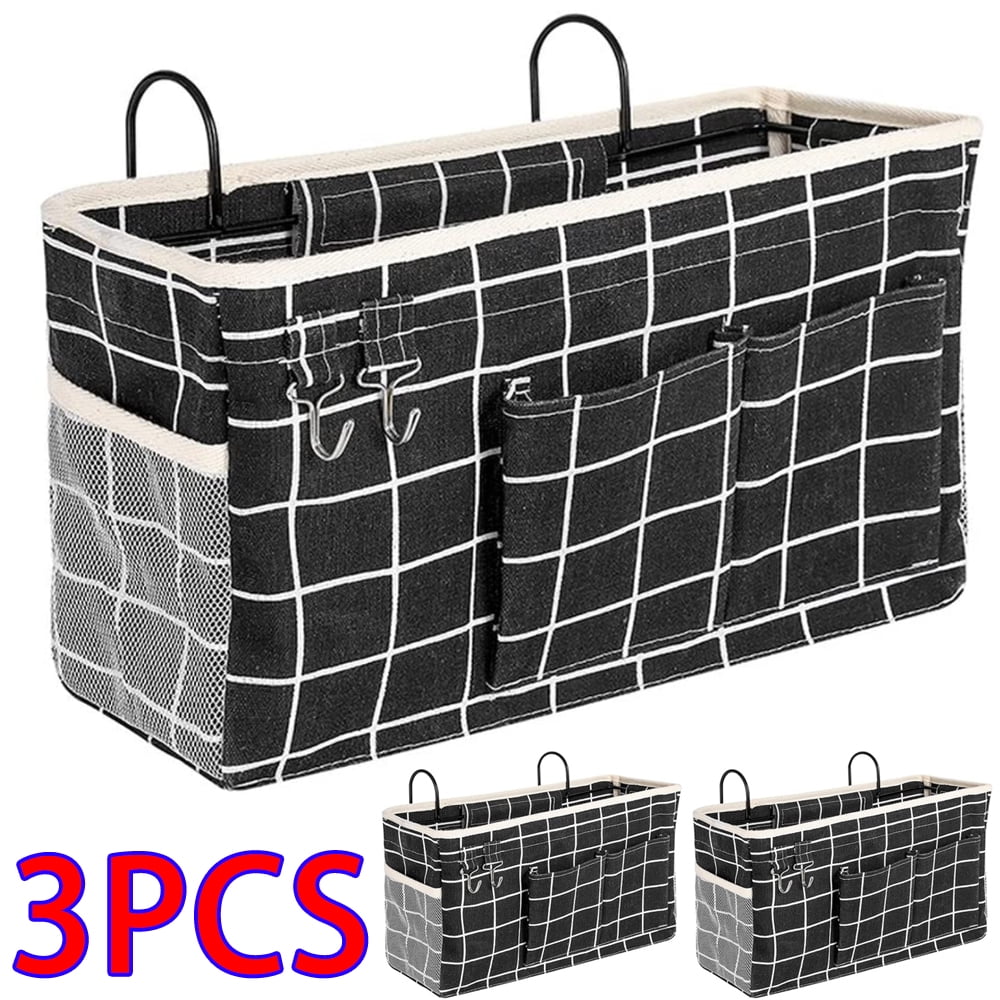 Skycarper 3pcs Bedside Organizer, Bunk Bed Organizer, Bed Caddy