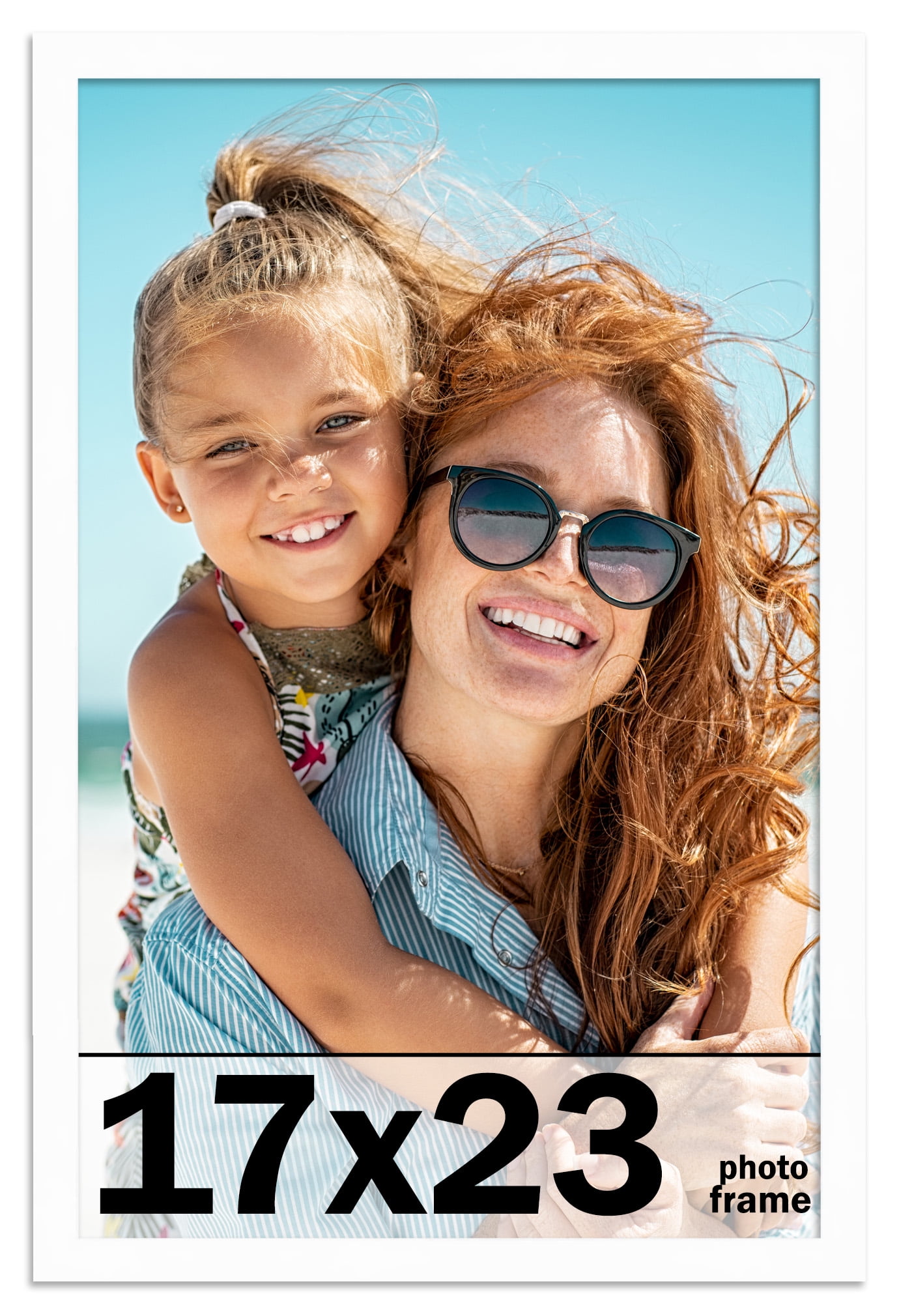 17x23 Frame White Solid Wood Picture Frame Includes UV Acrylic Shatter