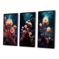 thumbnail image 3 of Designart "Beautiful Pink and Blue Deep Sea Anemones III" Marine Animals Framed Wall Art Set Of 3 - Pink Modern Frame Gallery Set For Office Decor, 3 of 6