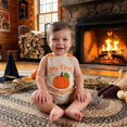 thumbnail image 4 of mgoYE My First Halloween Baby Boy Girl Outfit Pumpkin Embroidered Overalls Bubble Romper, 4 of 8