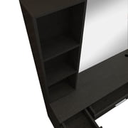 Artist Hand Wall Mount Salon Barber Station Styling Beauty Spa with Mirror, Left Shelf (Black)