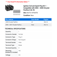 thumbnail image 2 of Ignition Coil and Spark Plug Kit 1 - Compatible with 2005 - 2008 Chrysler Pacifica 3.8L V6 2006 2007, 2 of 2