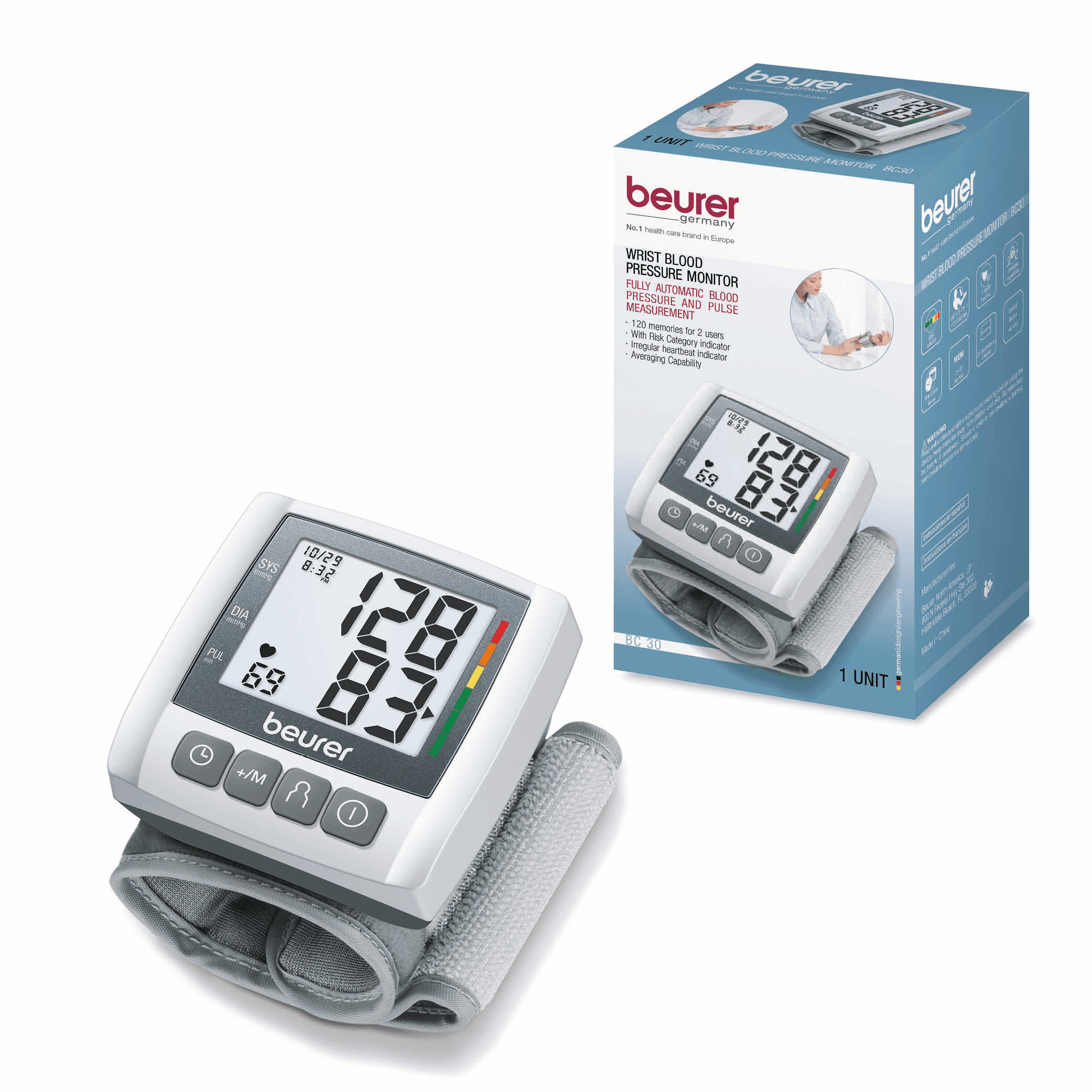 Beurer Blood Pressure Monitor, Wrist Blood Pressure Monitor, Fully Automatic with Accurate