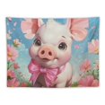 thumbnail image 5 of Orinice Pig Flowers Tapestry Wall Hanging Unique Style Graphic Tapestries for Home Wall Decor Living Room Bedroom Apartment Farmhouse Dorm 60x50inch, 5 of 6