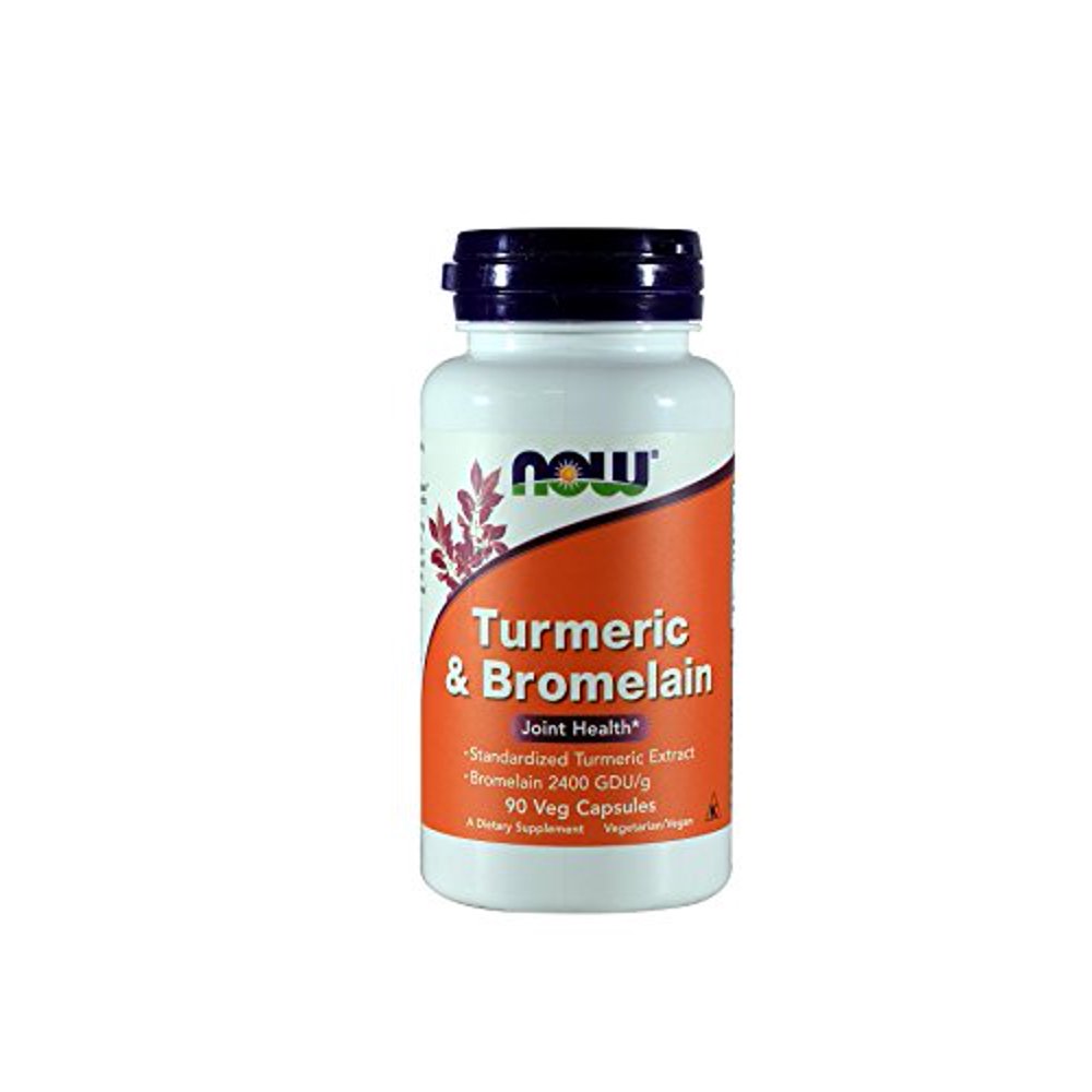 Now Foods Turmeric and Bromelain Veg Capsules,90 Count2 pack