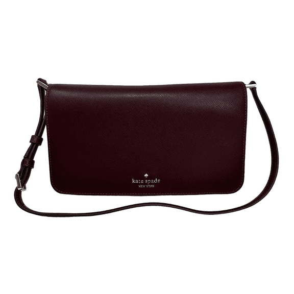 Kate Spade Staci Flap Shoulder Grenache Saffiano Leather Bag KF371 $329