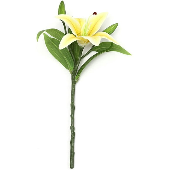 Artificial Lily Flowers Long Stem Fake Silk Lily Flower 6pcs Tiger Lily Bouquets for Wedding Party Home Decoration(Yellow)
