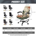 thumbnail image 5 of HELLHERO Hummingbird Rose Print Office Chair Cover with Armrest Covers, Washable Desk Chair Slipcover, Removable High Back Office Chair Cover with Elastic Band, Green, 5 of 6