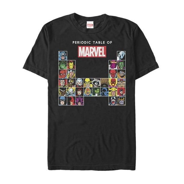 Marvel Men's Marvel Periodic Table of Heroes TShirt