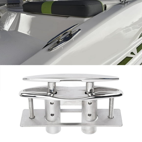 Boat Pull Up Deck Cleat, Marine Dock Cleat Dock Mooring Cleat Flush Mount Secure Installation Heavy Duty with Backing Plate for RV